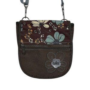 Haiku Brown Floral Small Messenger Crossbody Bag